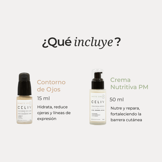 PACK REPARADOR: Contorno de Ojos + Crema Nutritiva PM - CELIV