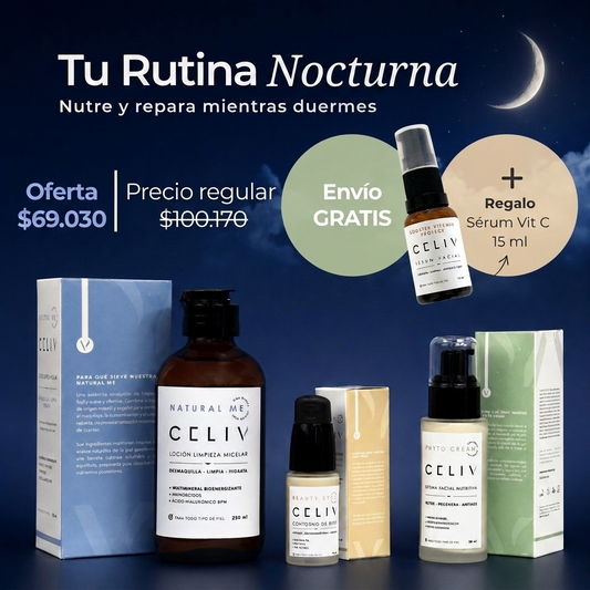 RUTINA NOCTURNA + Envío Gratis + Sérum Vitamina C 15ml de Regalo