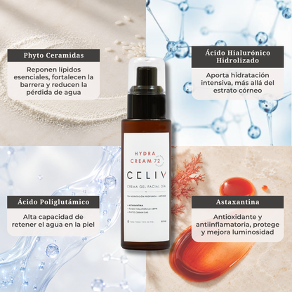 Crema Facial Hidratante AM - Hydra Cream 72  [60 ml]