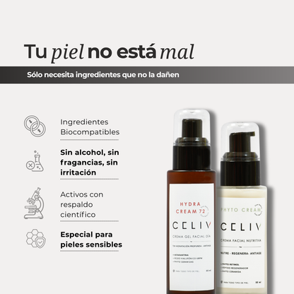 PACK HIDRATACIÓN AM/PM: Crema Hidratante AM + Crema Nutritiva PM