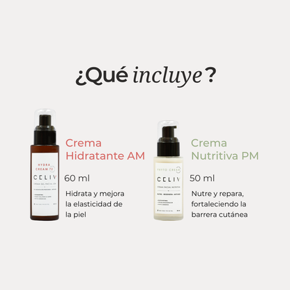 PACK HIDRATACIÓN AM/PM: Crema Hidratante AM + Crema Nutritiva PM