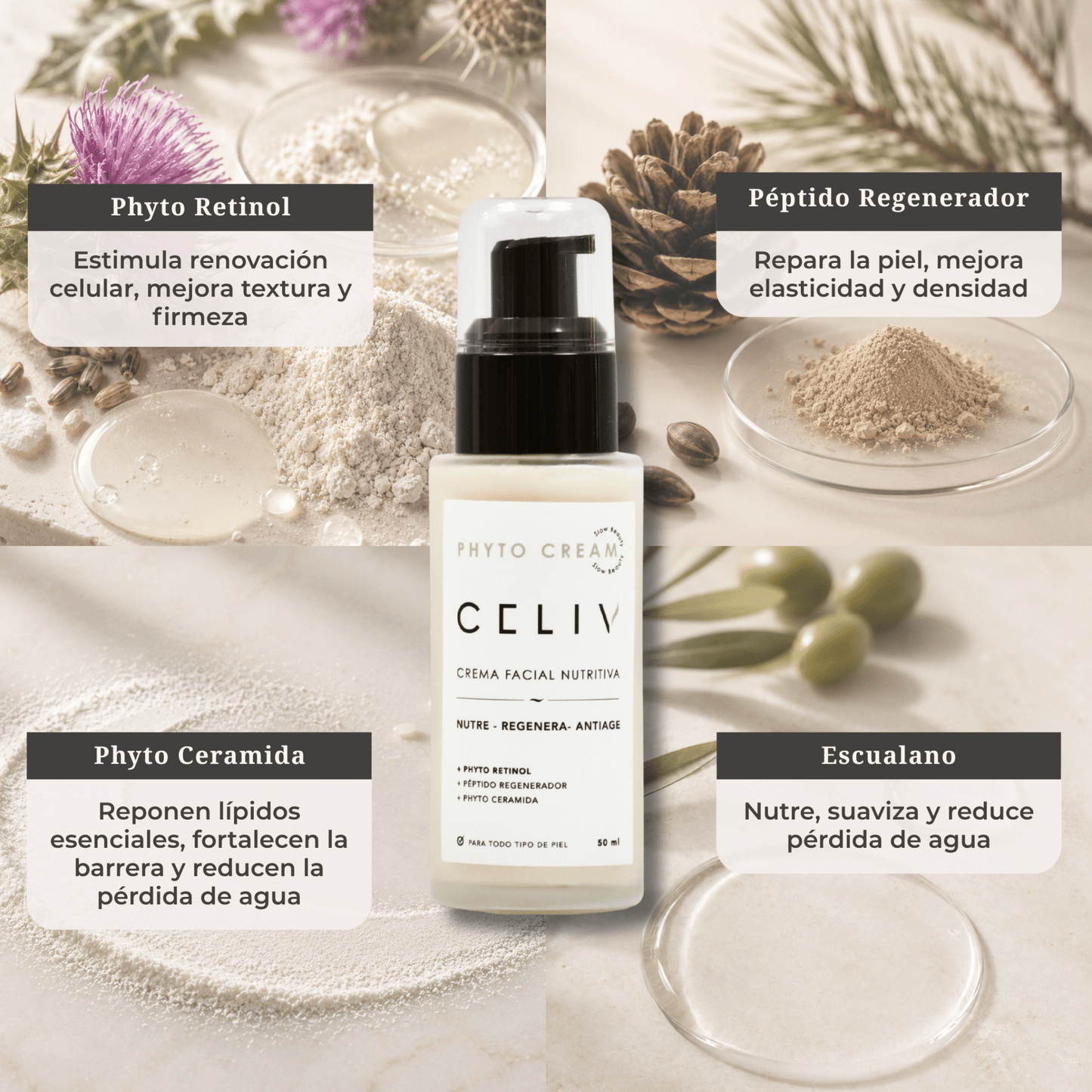 Crema Facial Nutritiva PM - Phyto Cream [50 ml] - CELIV