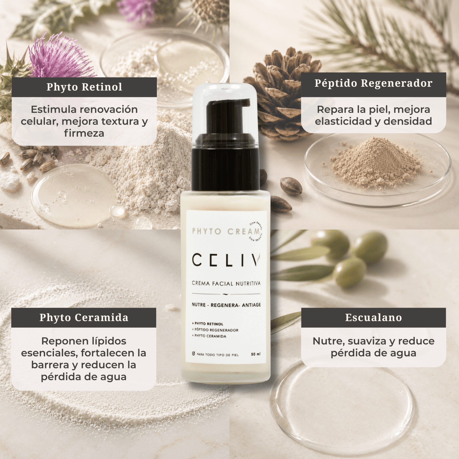Crema Facial Nutritiva PM - Phyto Cream [50 ml] - CELIV