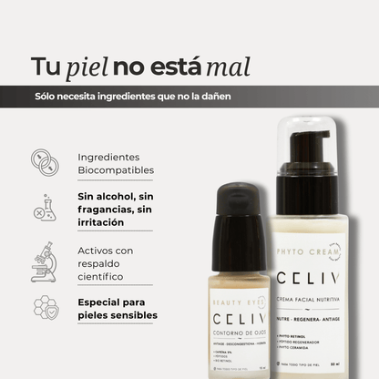 PACK REPARADOR: Contorno de Ojos + Crema Nutritiva PM - CELIV